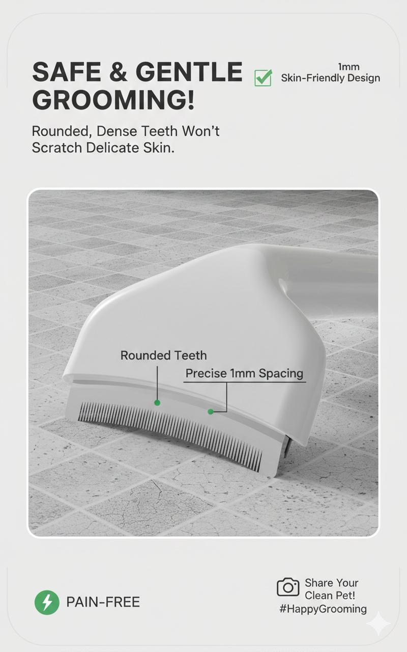 Cat Grooming & Deshedding Tool – One-Click Hair Removal Dematting Comb for Cats Grooming Brush