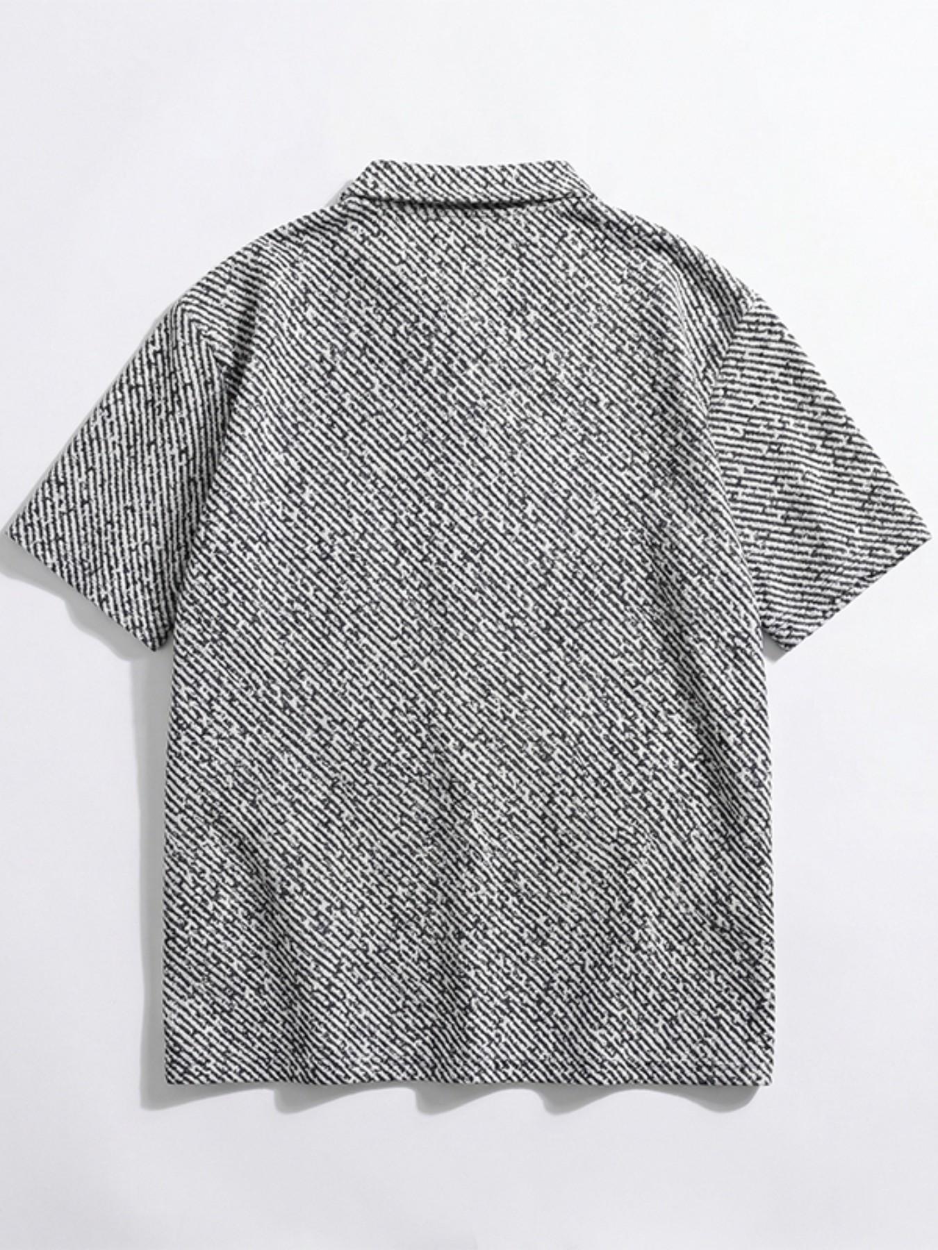 Men's Two-Piece T-Shirt Shorts Set, Collar Design, Embroidered Fashion Summer Wear, Casual Loose-Fitting Clothing