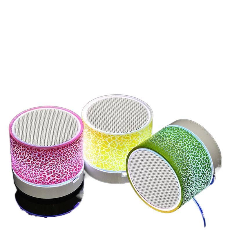 Mini crackle sound USB plug-in wireless speaker, small wireless LED light subwoofer Bluetooth speaker