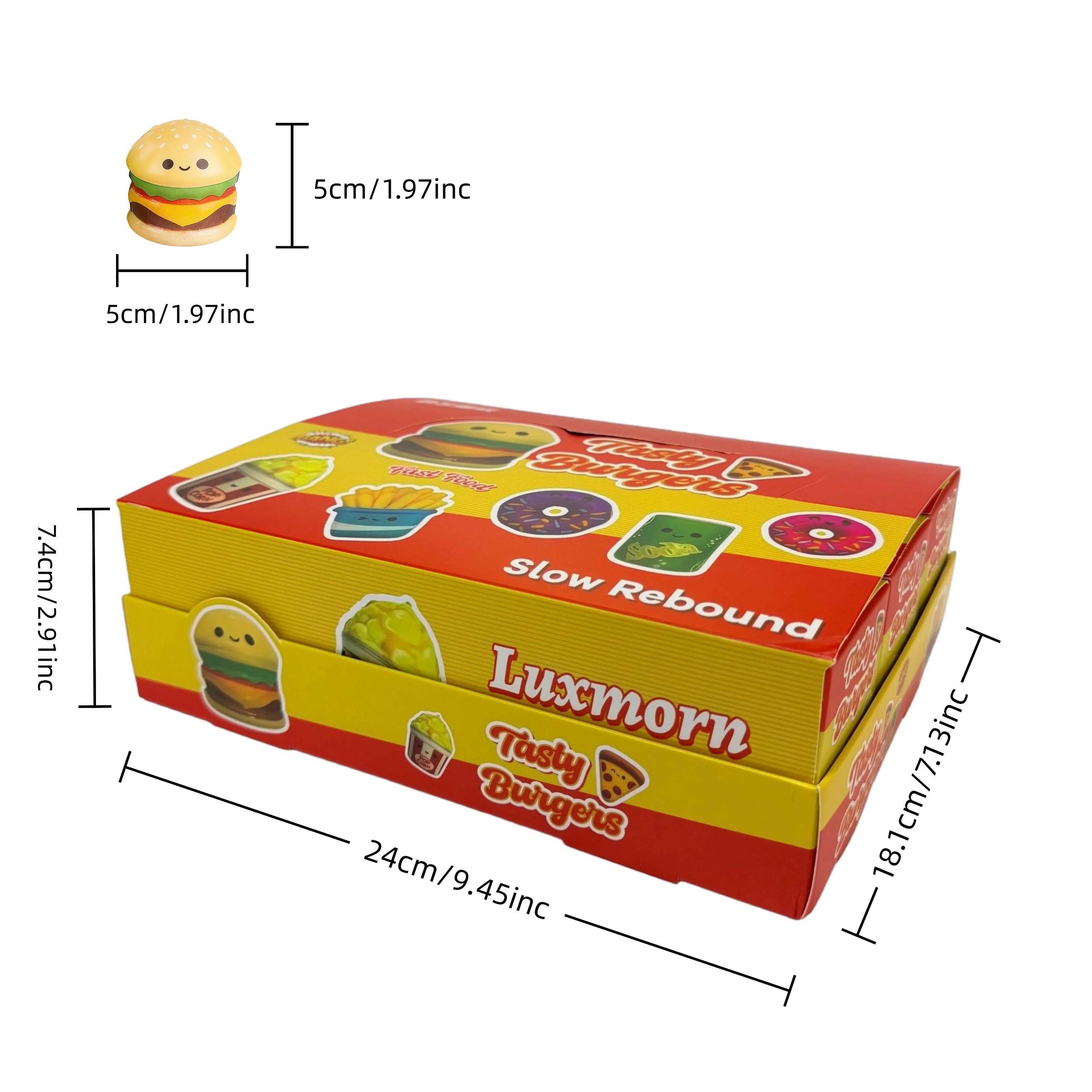 12 Pack Mini Squishy Hamburger Toys Mystery Blind Box - 8 Styles Kawai Squishies Party Favors,Easter Basket Stuffers Classroom Prizes, Slow Rising Stress Relief Sensory Fidget Toys