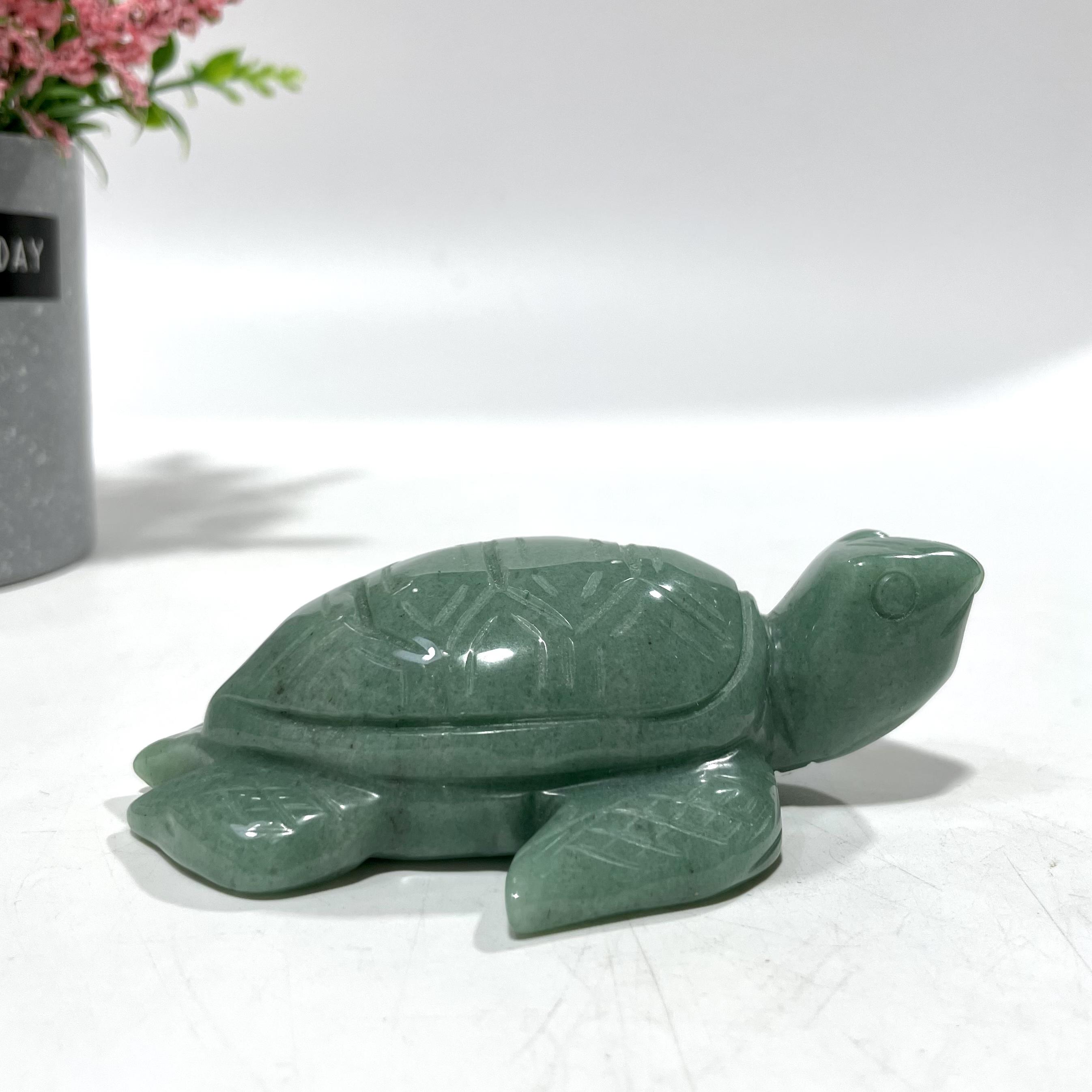 Green Aventurine Animal Crystal Carvings Flower Fairy Cat bird Tortoise Dolphin Bear Fish Seal Dinosaur Rhinoceros Frog Shark Carvings Healing Stones Natural Stone Chakra Balancing Reiki Home Office Decor From IG Crystal