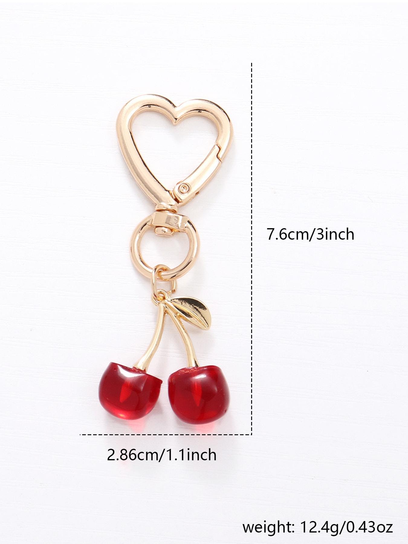 A fashionable and cute cherry pendant, bag pendant, suitable for daily wear, and also a surprising and exquisite small gift, Heart Design Charm