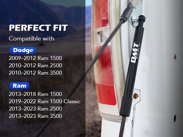 Orion Motor Tech Truck Tailgate Assist Compatible with 2009-2025 Dodge Ram 1500 2500 3500, Pickup Tailgate Lift Assist Kit 2009 2010 2011 2012 2013 2014 2015 2016 2017 2018 2019 2020-2025 Dodge Ram