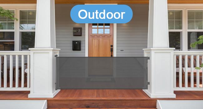 Retractable  pet Gate,Mesh Baby Gate or Mesh Dog Gate,33" Tall,Extends up to 55" 71"118"168"197"Wide,Child Safety Gate for Doorways, Stairs, Hallways, Indoor/Outdoor