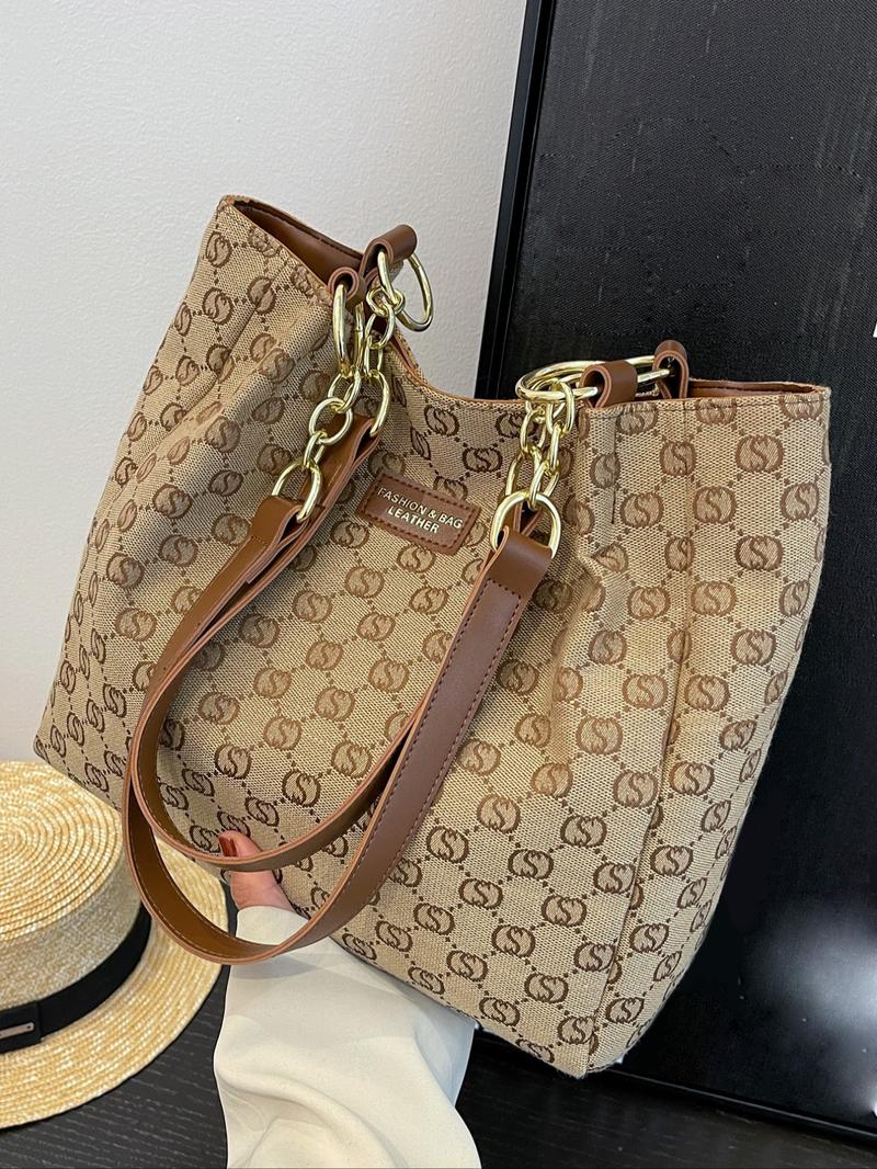 Women's Random Leopard Print Casual Shoulder Bag, Style Large Capacity Tote Bag for Work & Daily Used, Personalized Trendy All-match Underarm Bag