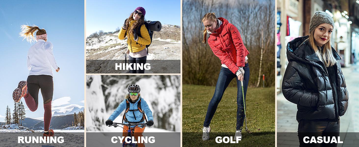 MoFiz Womens Lightweight Insulated Hiking Jacket Fleece Lined Thermal Hybrid Softshell Full Zip Winter Fall Running Coat SpringStatements