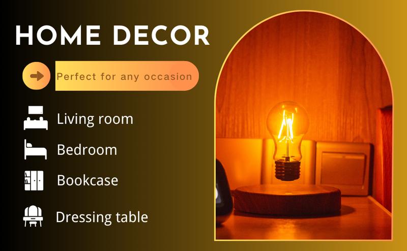 Suspended light bulb lamp magnetic floating LED lamp table lamp night light, 360 degree automatic rotation lamp, suitable for unique gifts, desktop ornaments, decorations