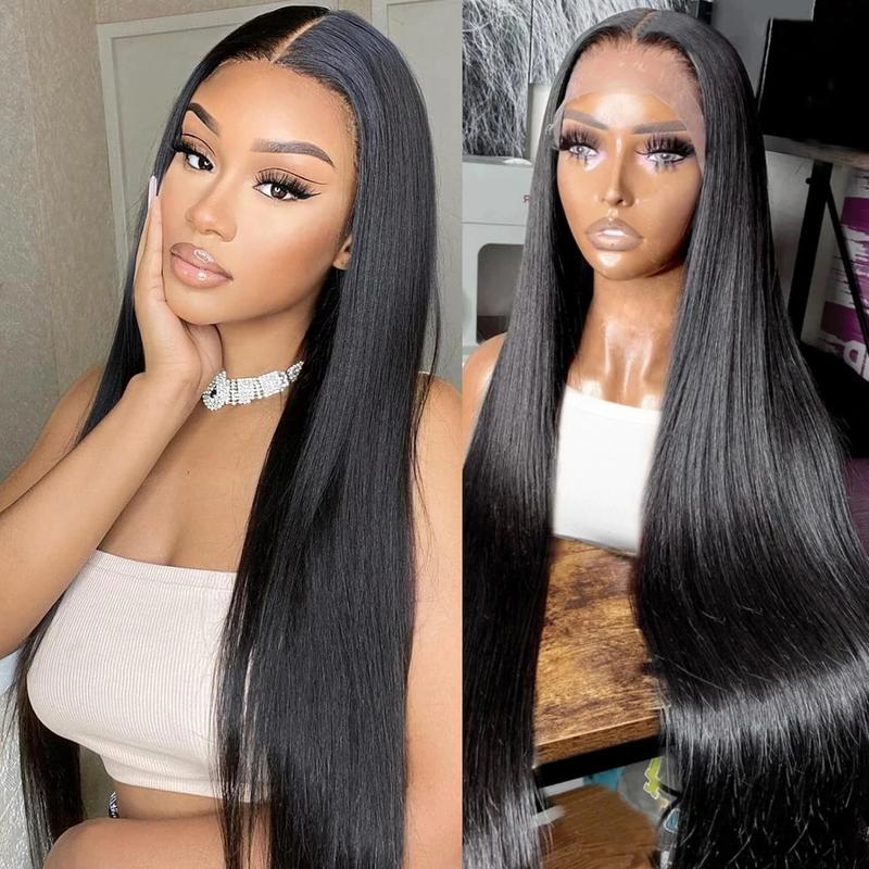 Bling Hair 13x6 HD Transparent Lace Front Real Hair Wigs Pre Plucked For Women Straight Remy Real Hair Lace Frontal Wigs