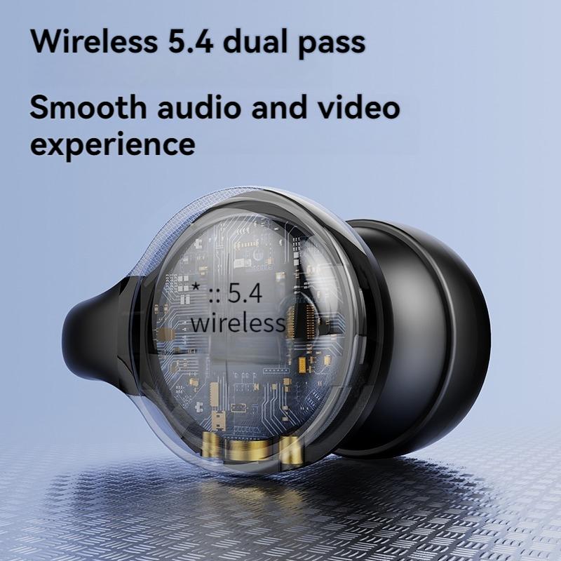 Wireless Ear Hook Earphone, Long Standby Gaming Headset with Digital Display Charging Case, True Wireless Bluetooth-compatible Fitness Earbuds for Sports Running, Chargeable Headphones