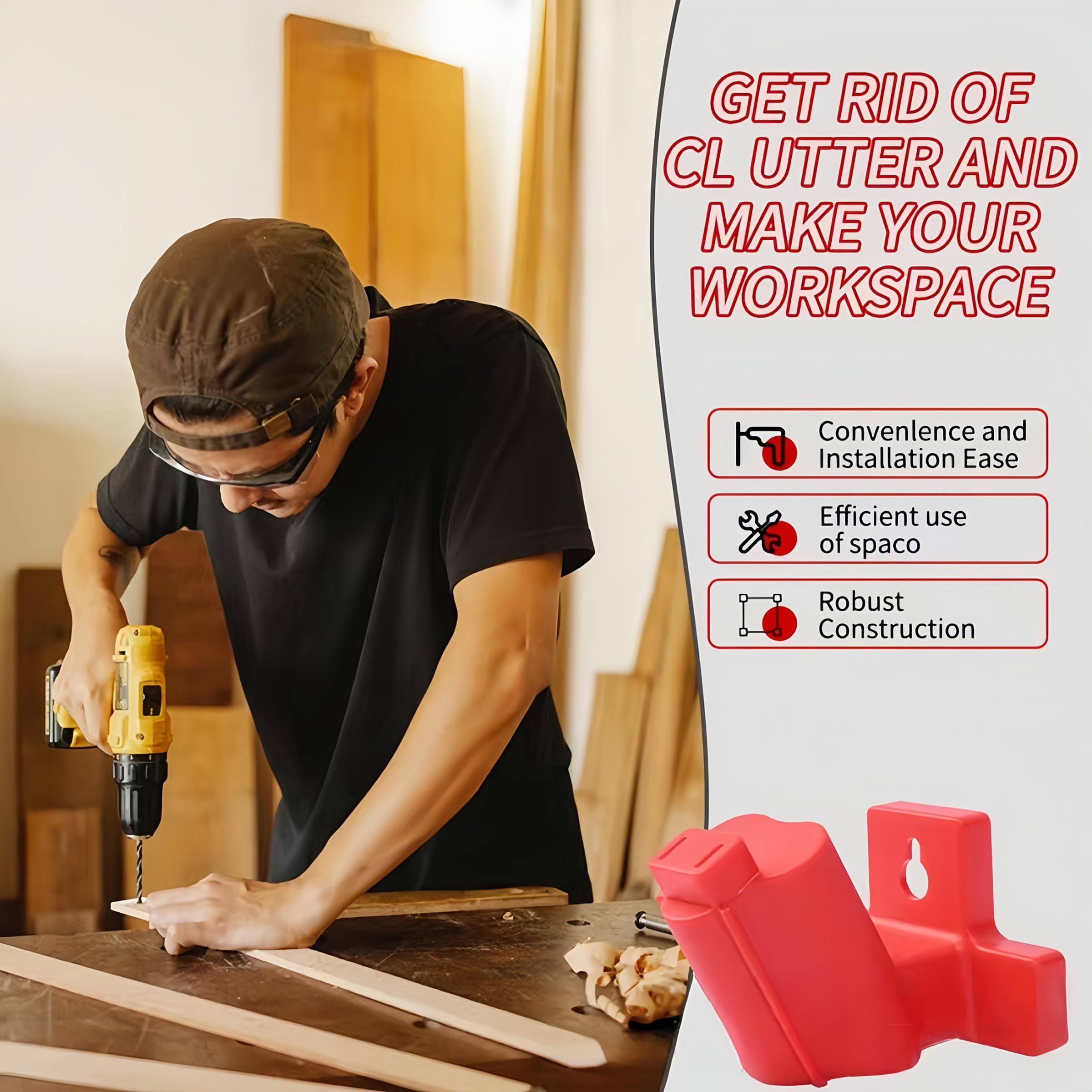 Milwaukee M12 12V Lithium-Ion Tool Rack, 2-Piece Plastic Electric Tool Holder with Screws, Wall-Mounted Design, Durable Structure, Compact Storage