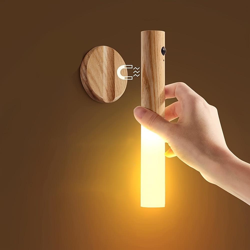 2PCS Motion Sensor LED Night Lights, USB Rechargeable Wireless Magnetic Wall Lights, IPX4 Waterproof Smart Night Lighting with Auto On/Off Detection for Bedroom, Bathroom, Kitchen, Hallway and Stairs, Safe Navigation Light for Home and Apartment Essential
