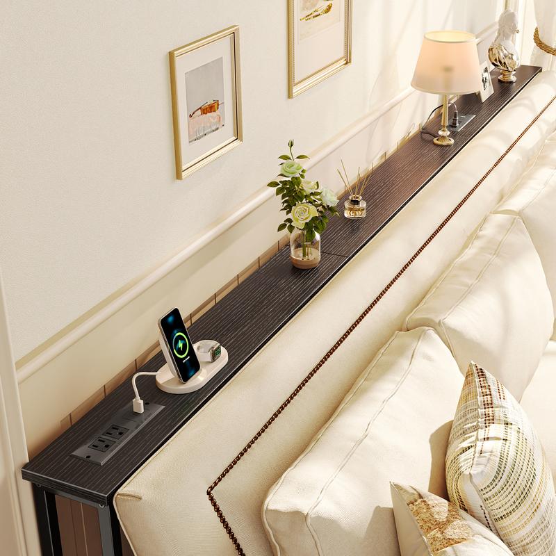 SUPERJARE 102 Inch Sofa Table with 2 Power Outlets and USB-C Ports, 5.9 Inch Narrow Console Table with Storage, Extra-Long, for Couch,Behind Sofa or Bed SUPERJARE 102 Inch Sofa Table with 2 Power Outlets and USB-C Ports, 5.9 Inch Narrow Console Table with Storage, Extra-Long, for Couch,Behind Sofa or Bed