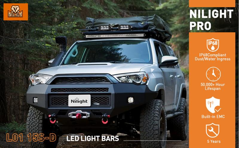 Nilight 5.3Inch Single Row LED Light Bar 2PCS 15W 1680LM Anti-Glare Spot DRL Offroad Slim Driving Light Bar IP68 w/ 16AWG DT Wiring Kit for Pickup Truck SUV ATV UTV Boat 4x4 Jeep