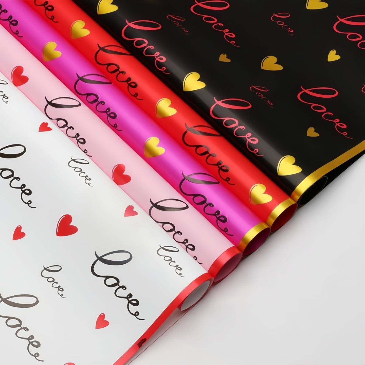 5/20 Sheets New Love Heart Magic Border Bouquet Packaging Paper, Waterproof Durable Korean Paper, Valentine's Day, Wedding, Mother's Day Gift Decorations