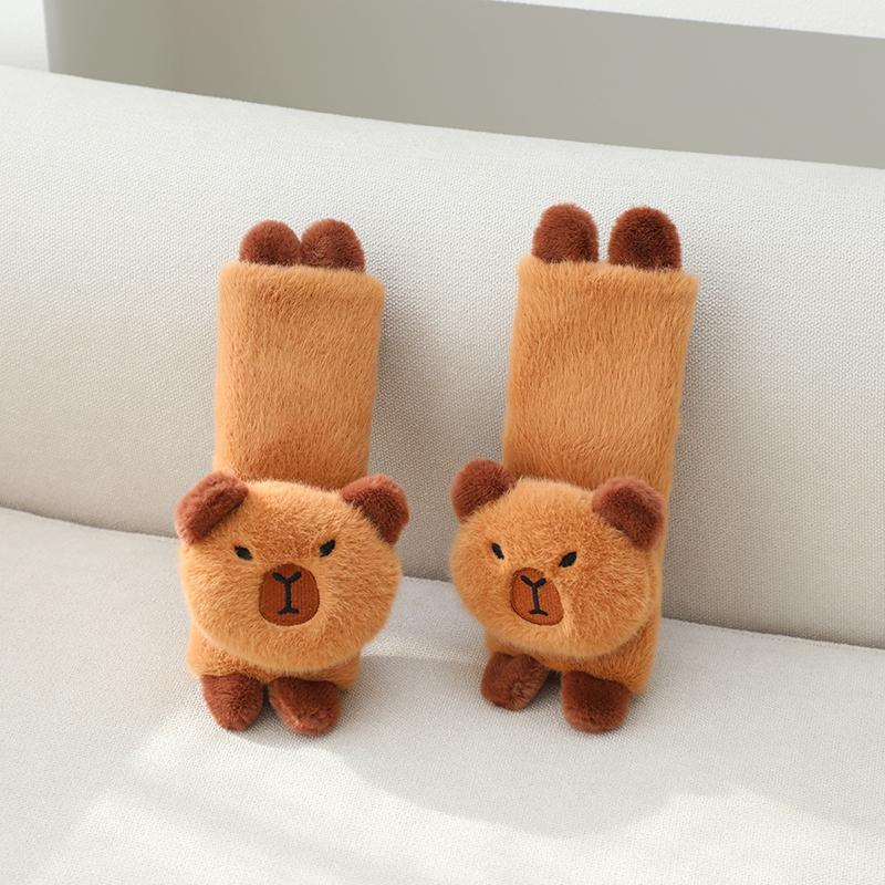 Car Seat Belt Cover Pad & Plush Car Neck Pillow, Cute Capybara Design Neck Pillow & Car Seat Belt Protector, Car Interior Accessories, Car Interior Decoration