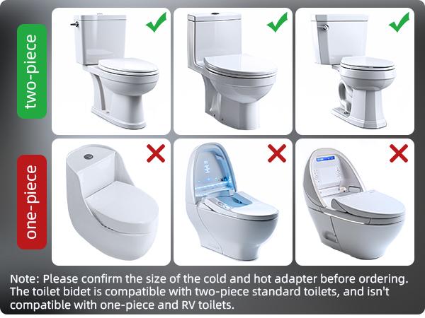 Hibbent Bidet Attachment for Toilet, Hot and Cold Water Spray Non-Electric Dual Nozzle for Frontal & Rear Wash, Adjustable Water Pressure Control, Self Cleaning Water Sprayer, White