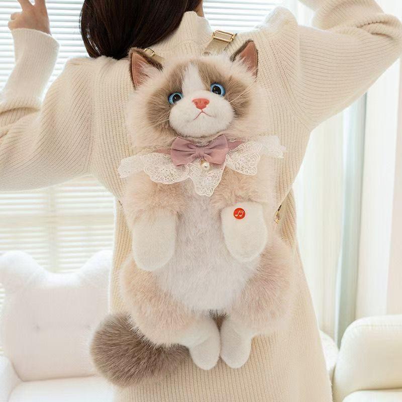 Realistic Cat Plush Toy, Cute Kitten Stuffed Animal, Soft Teddy Bear Doll, Perfect Gift for Kids Girls, Birthday Present
