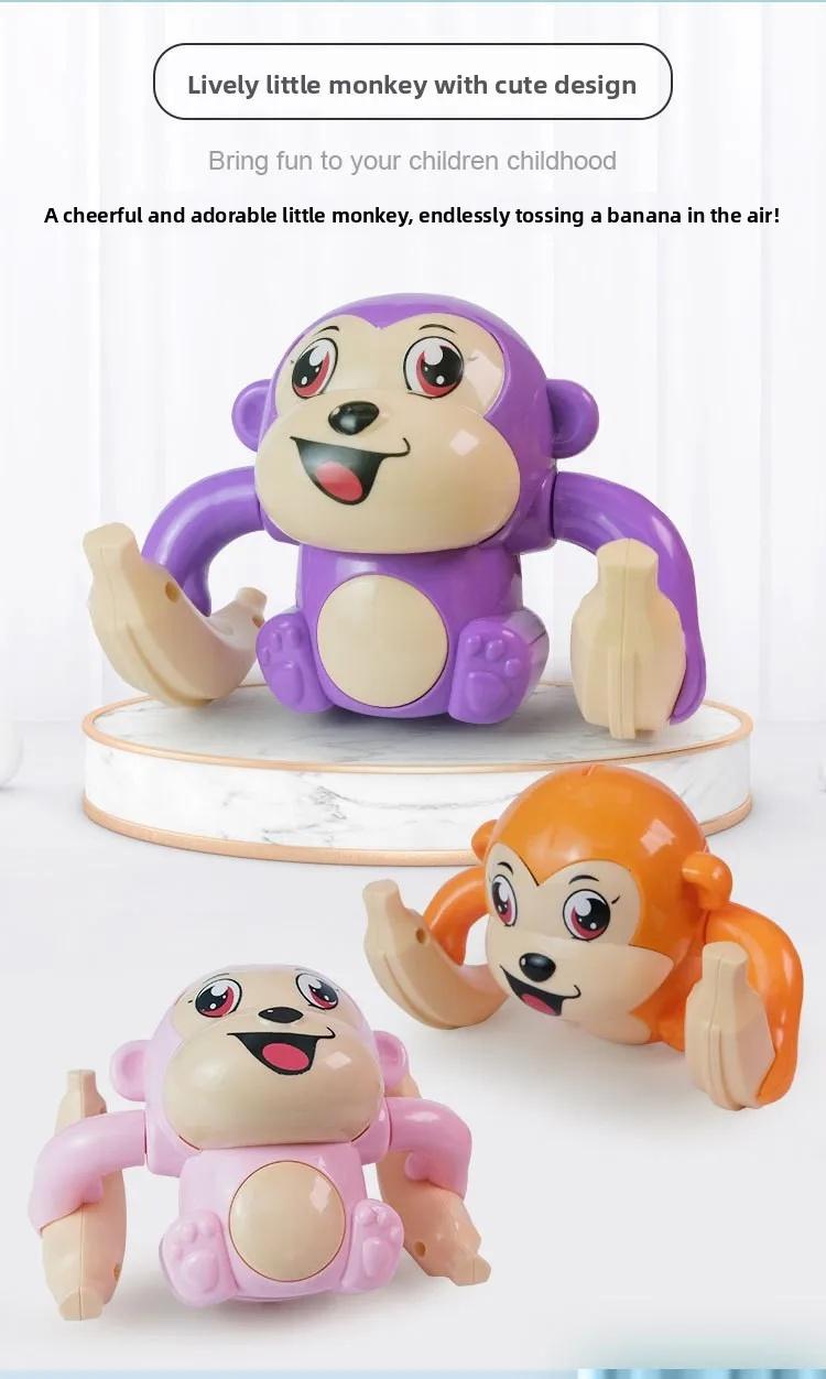 Monkey Shape Electric Rolling Stuffed Toy for Toddlers, Interactive Light & Sound Preschool Educational Puzzle Early Learning Gift