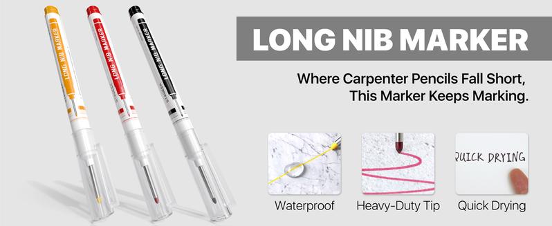 STAGEEK 3 Pack Carpenter Pencil with Sharpener, Mechanical Carpenter Pencils with 39 Refills, Heavy Duty Construction Pencil with Sharpener, Deep Hole Long Nib Marker Pens for Architect Marking - With Case STAGEEK 3 Pack Carpenter Pencil with Sharpener, Mechanical Carpenter Pencils with 39 Refills, Heavy Duty Construction Pencil with Sharpener, Deep Hole Long Nib Marker Pens for Architect Marking - With Case
