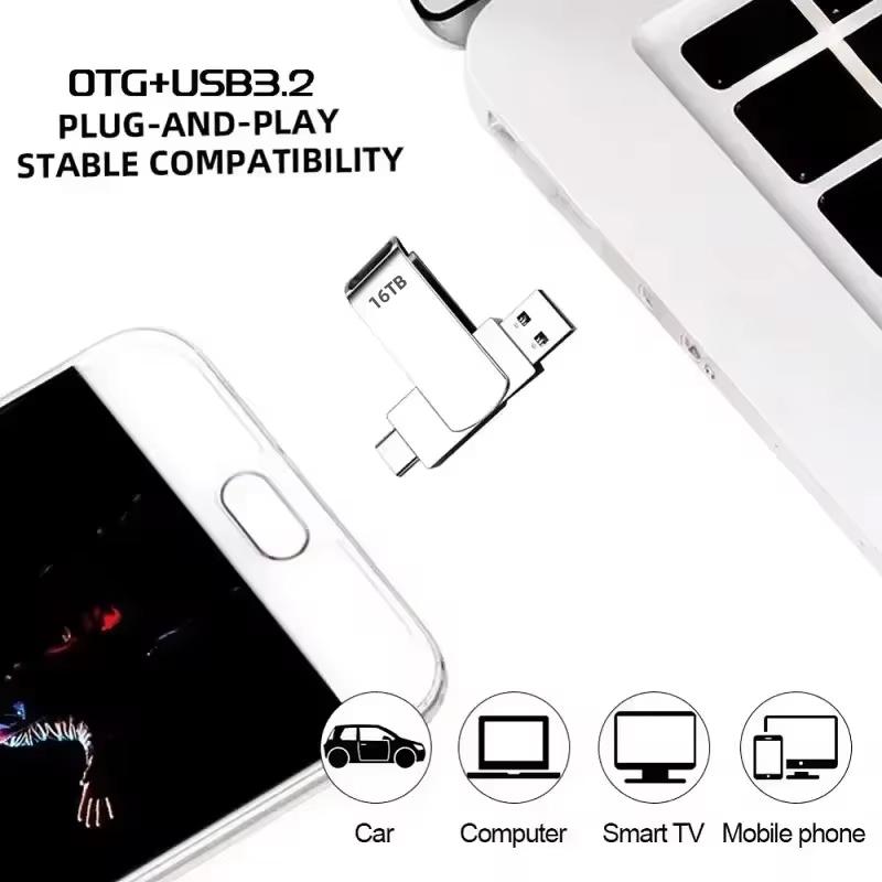 NEW 16TB USB 3.2 Flash Drives High Speed Transfer Metal Pendrive Memory Card Pendrive Flash Disk Memoria Waterproof Stick 2026