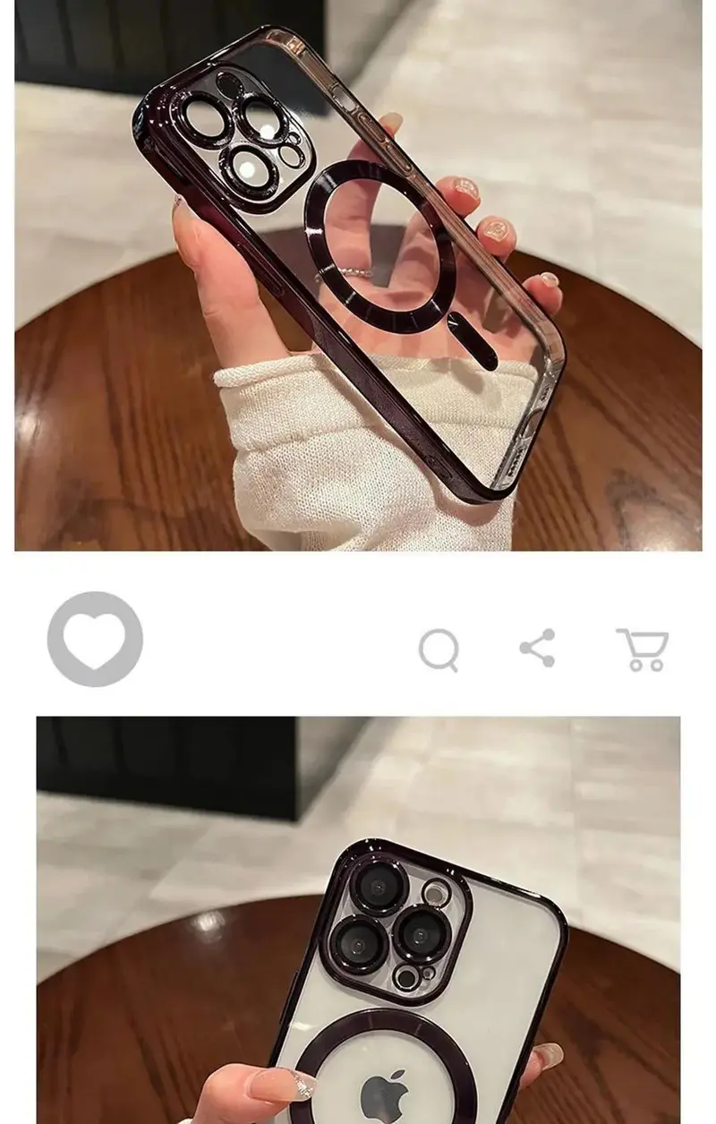 Luxury Transparent MagSafe Wireless Charging Half Wrapped Case for iPhone 18 Pro Max 17 Air 16 15 14 13 12 11,Magnetic Soft Silicone Casing, Matte Purple Gradient Glitter Bling, Shockproof Protection, Phone Accessories-A247