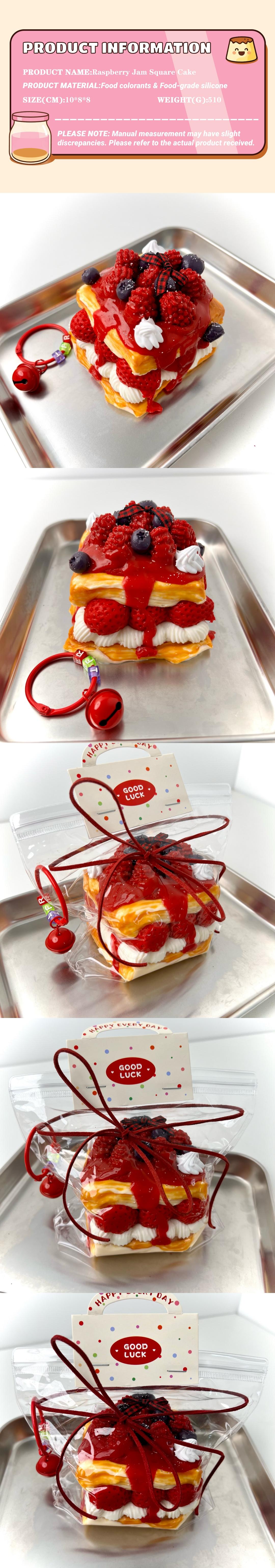 【Buy 3 get 1 free】Raspberry Jam Square Caketaba squishy slime squishies tabba squishies kidstoysFood-Grade Silicone Slow-Rising Rebound Squishy Fidget Toys for Stress Relief - Soft Squeeze Toys with Thick Creamy Slime Texture, Handmade Non-ToxicToys