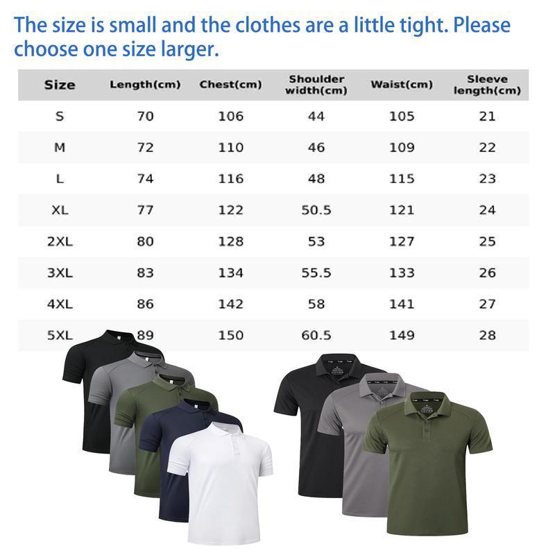 【Purchase One Size Large】3/5/6 - Pack Men‘s Polo Shirts- Quick Dry Short Sleeve Tshirts Moisture Wicking Summer Casual  Workout Tops Athletic Soft Breathable Classic Collared Polo Shirts for Work, Golf, Travel & Everyday Wear
