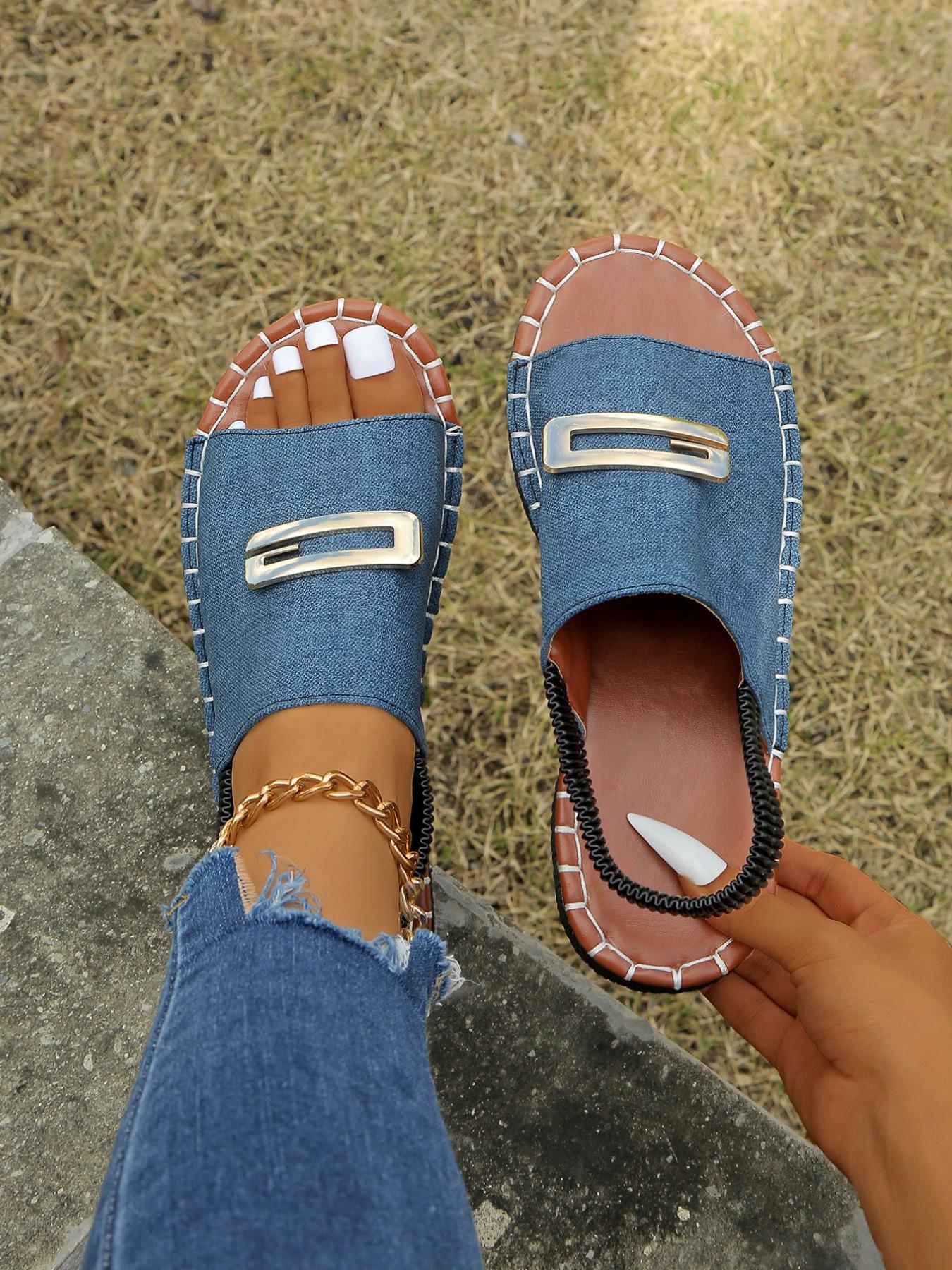 Women's Fashionable Slingback Sandals, 2024 New Style Casual Comfortable Lightweight Sandals for Outdoor, All-match Commuter Shoes for Daily Wear