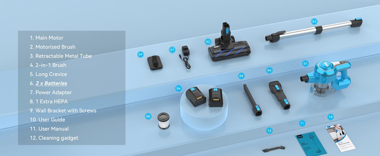 INSE S Series Cordless Vacuum Cleaner, 25Kpa 300W Powerful Cordless Stick Vacuum with 1 or 2 Batteries, Up to 45 or 90min Runtime, 6-in-1 Rechargeable Cordless Vacuum for Home Carpet Floor Pet Hair INSE S Series Cordless Vacuum Cleaner, 25Kpa 300W Powerful Cordless Stick Vacuum with 1 or 2 Batteries, Up to 45 or 90min Runtime, 6-in-1 Rechargeable Cordless Vacuum for Home Carpet Floor Pet Hair