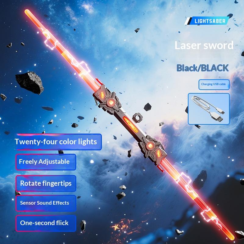 Cyberpunk Light Saber, Extendable Cyberpunk Light Saber with Sound and LED, 32 Color Flowing Effect, Boy Glowing Laser Sword Cyberpunk Light Saber, Extendable Cyberpunk Light Saber with Sound and LED, 32 Color Flowing Effect, Boy Glowing Laser Sword