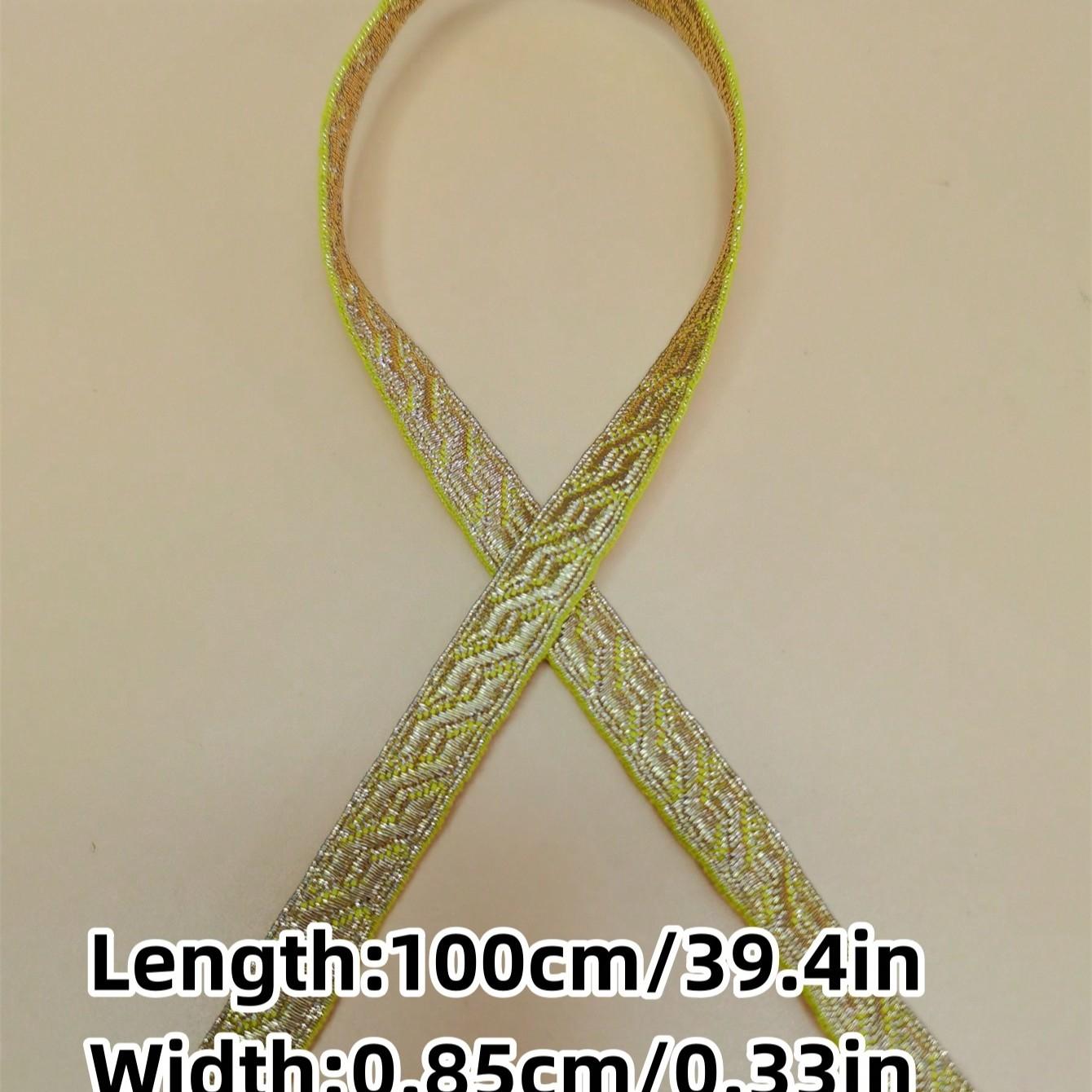 Stair Pattern Decorative Ribbon, 0.85cm X 100cm, Ideal for Band Clothing, Hats, Pins, Shoulder Patches, DIY Sewing Supplies