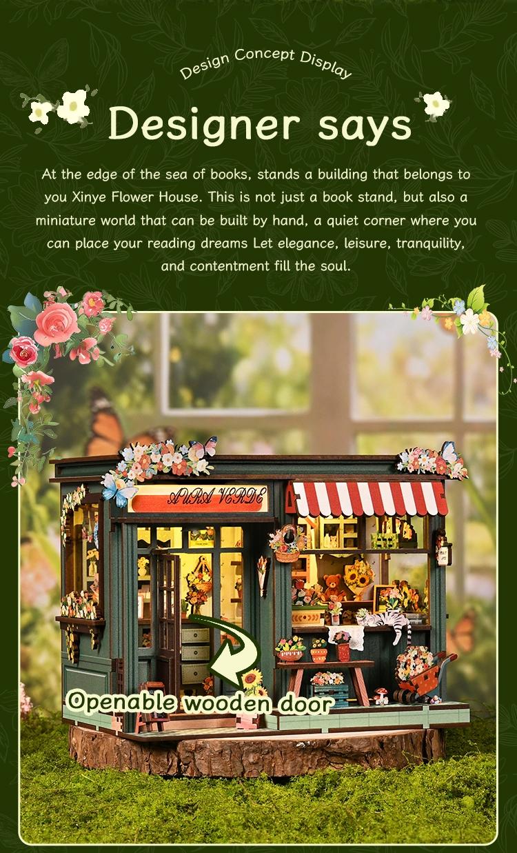 DIY Wooden Miniature House Model Kit, 3D Creative Puzzle Building Set, Handmade Gift for Home Decor & Collection, Includes English Manual