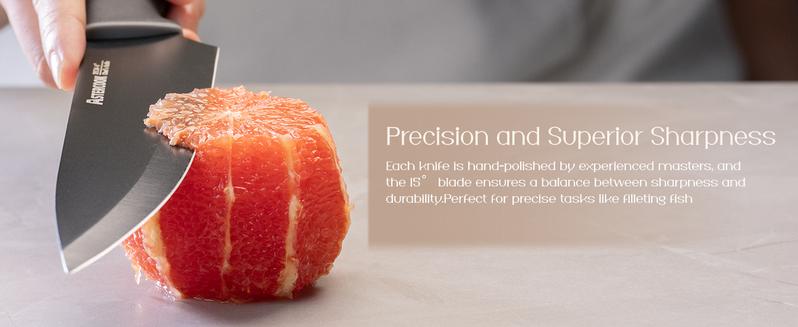 Astercook 22-Piece Knife Set with Block, German Steel, Chef & Steak Knives, Scissors, Sharpener & Peeler – Dishwasher Safe. Kitchen Kitchenware Kitchen Blade Stainless Traditional Wooden