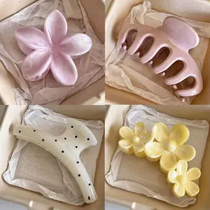 Spring and summer niche Instagram sweet girl plumeria acrylic pumpkin claw clip for updo hair accessory