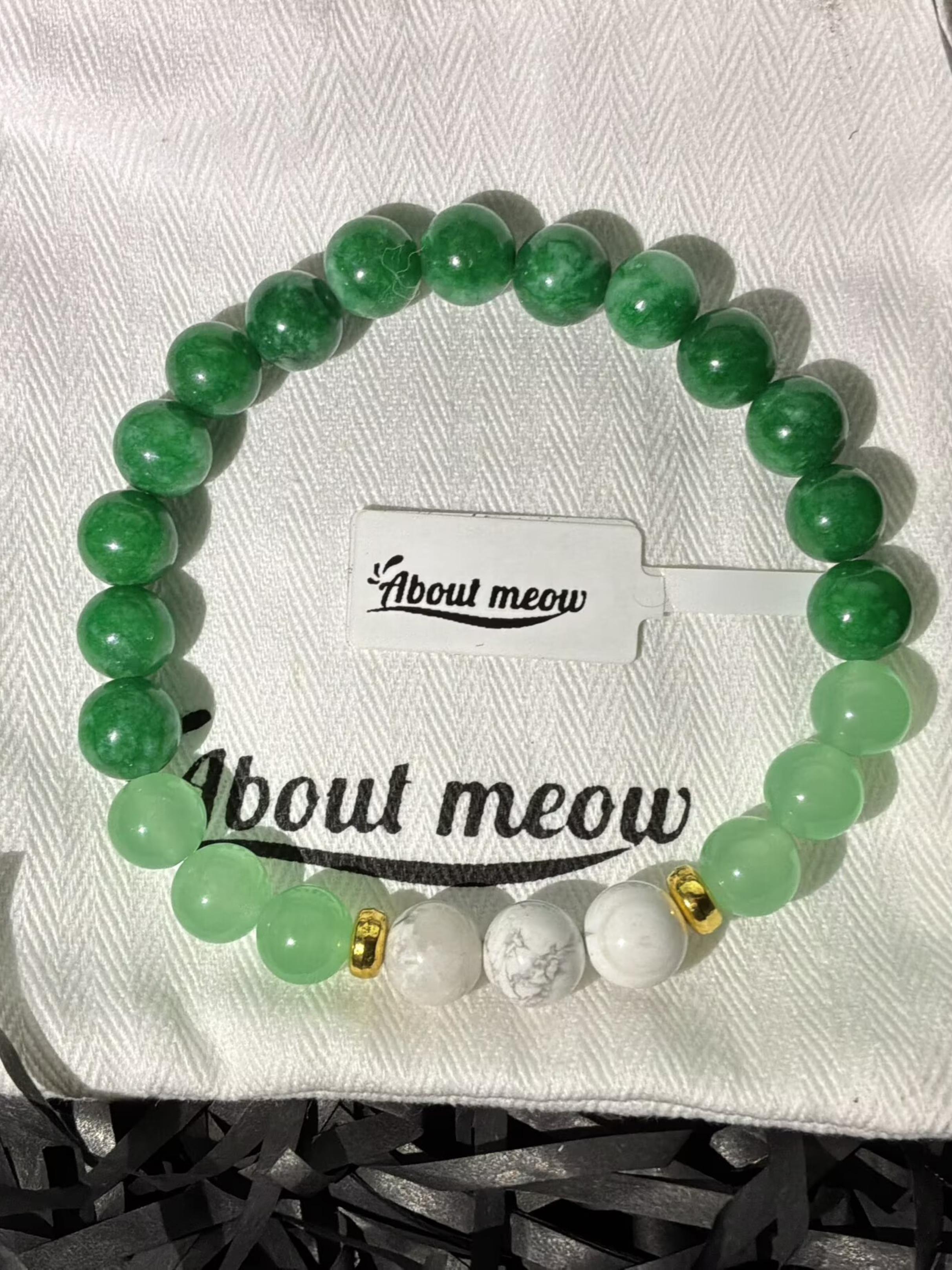 Natural Gemstone Crystal Raw Stone Bead Bracelet, Women's Crystal Bracelet Set, Gift for Girlfriend, About Meow Charging