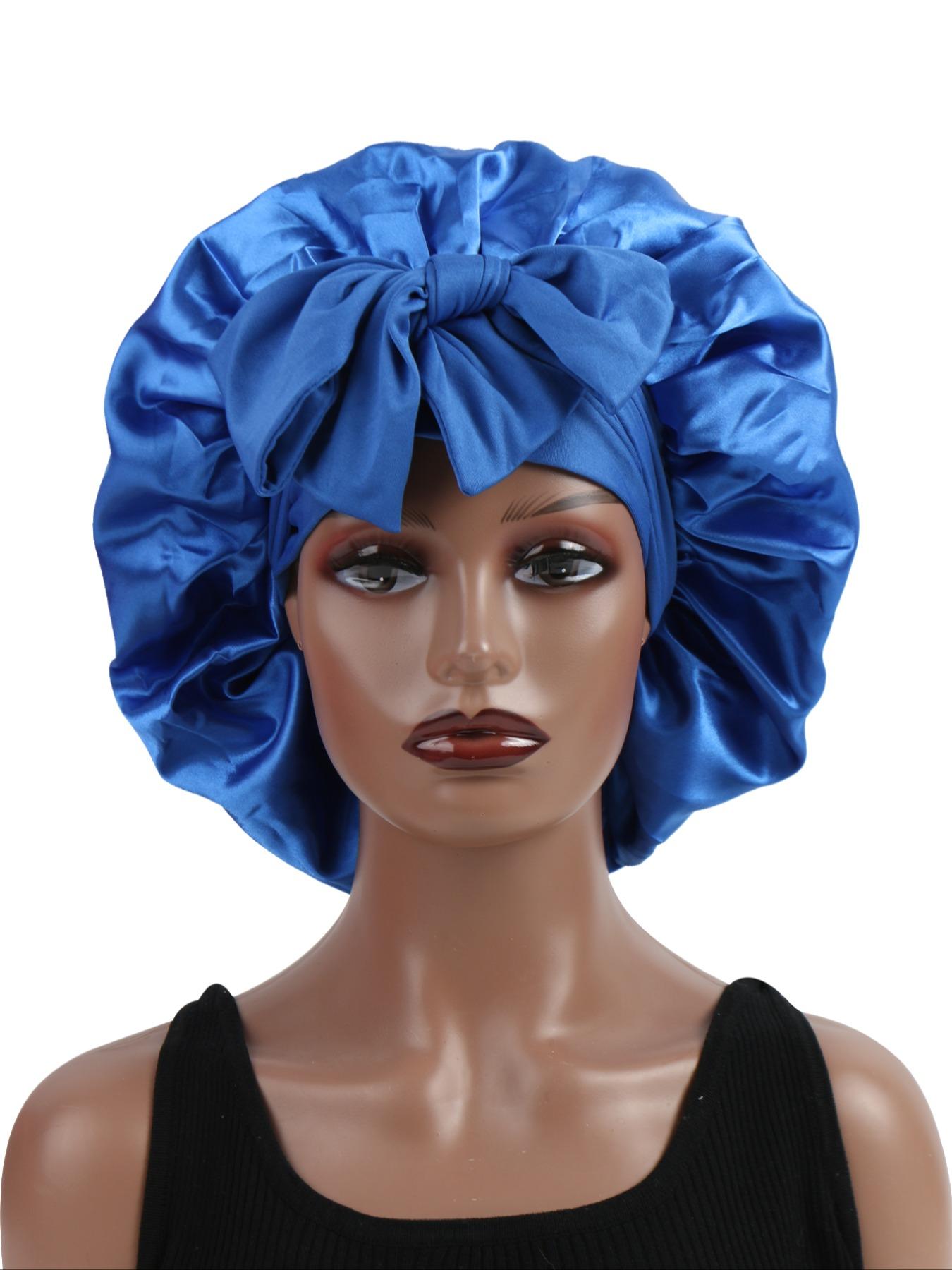 Women's Elastic Satin Sleep Cap, Wide Brim Night Hat, Comfortable Sleeping Accessory, Soft Breathable Hair Care Cap