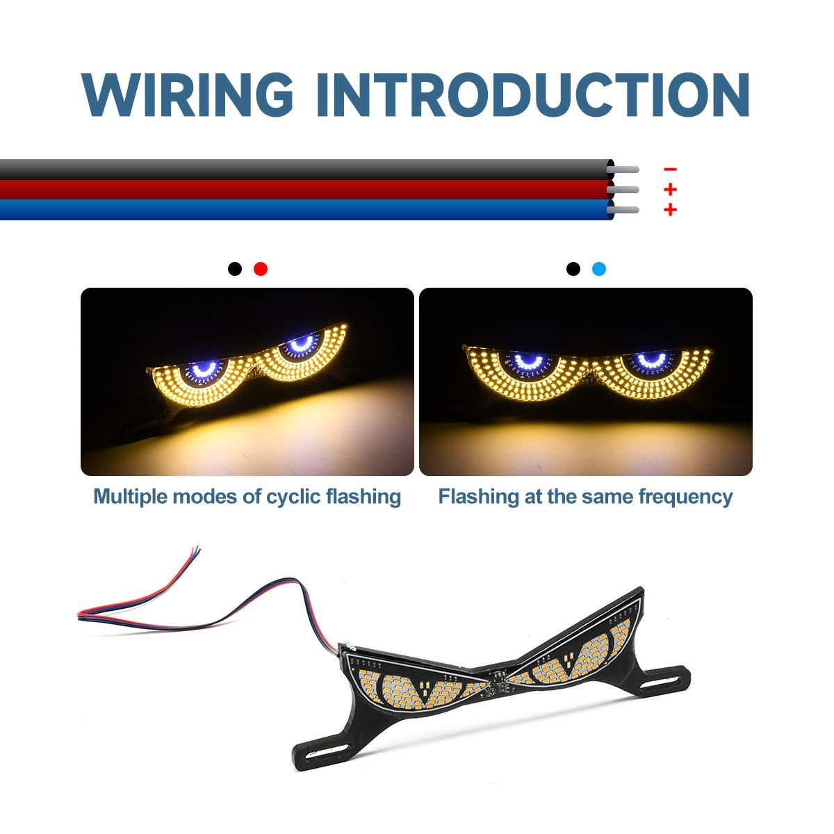 LED Motorcycle Headlight Devil Eye Cat Eye Dynamic Tail Light Car Tail Decorative Lamp Strobe Eagle Eye Lamp Motorcycle Led Lights Exterior Accessories