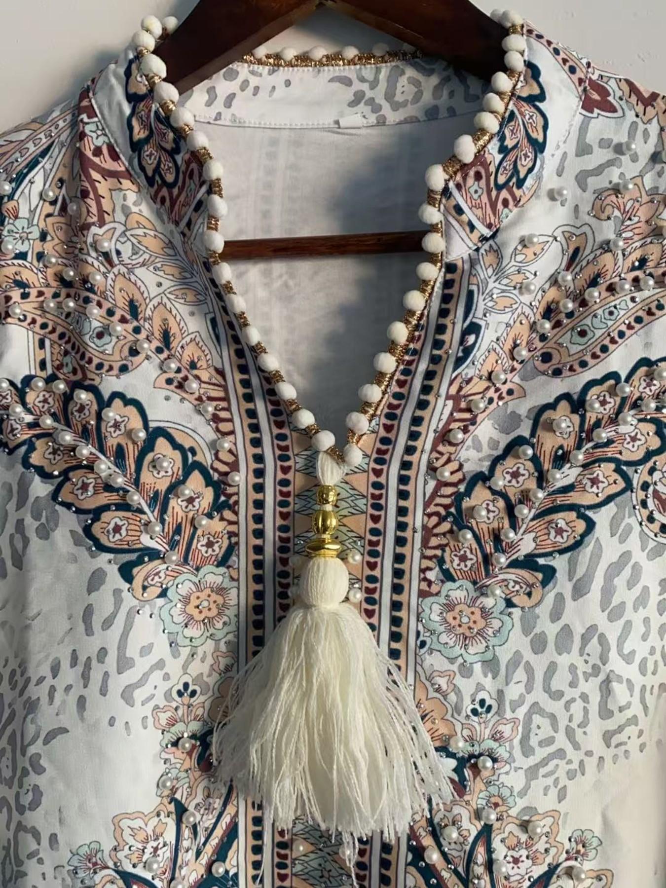 Women's V Neck Long Dress, All-Season Loose Fit A-Line Jalabiya, Long Sleeve, Soft 75D Stretch Fabric, Elegant Arabic Clothing