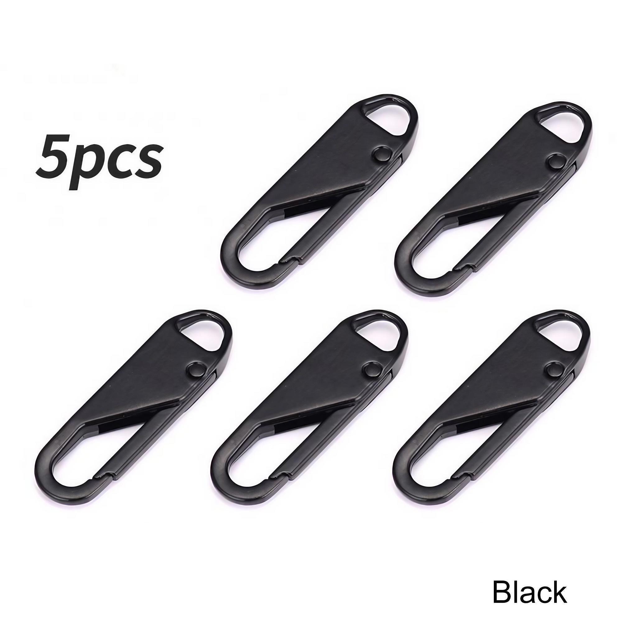 No-Tool Installation 5-Pack Alloy Zipper Pull Replacement, Universal Repair Kit for Luggage Backpacks Jackets Shoes, Anti-Drop Wear-Resistant Zipper Slider Fix, Durable Metal Zipper Repair Accessories