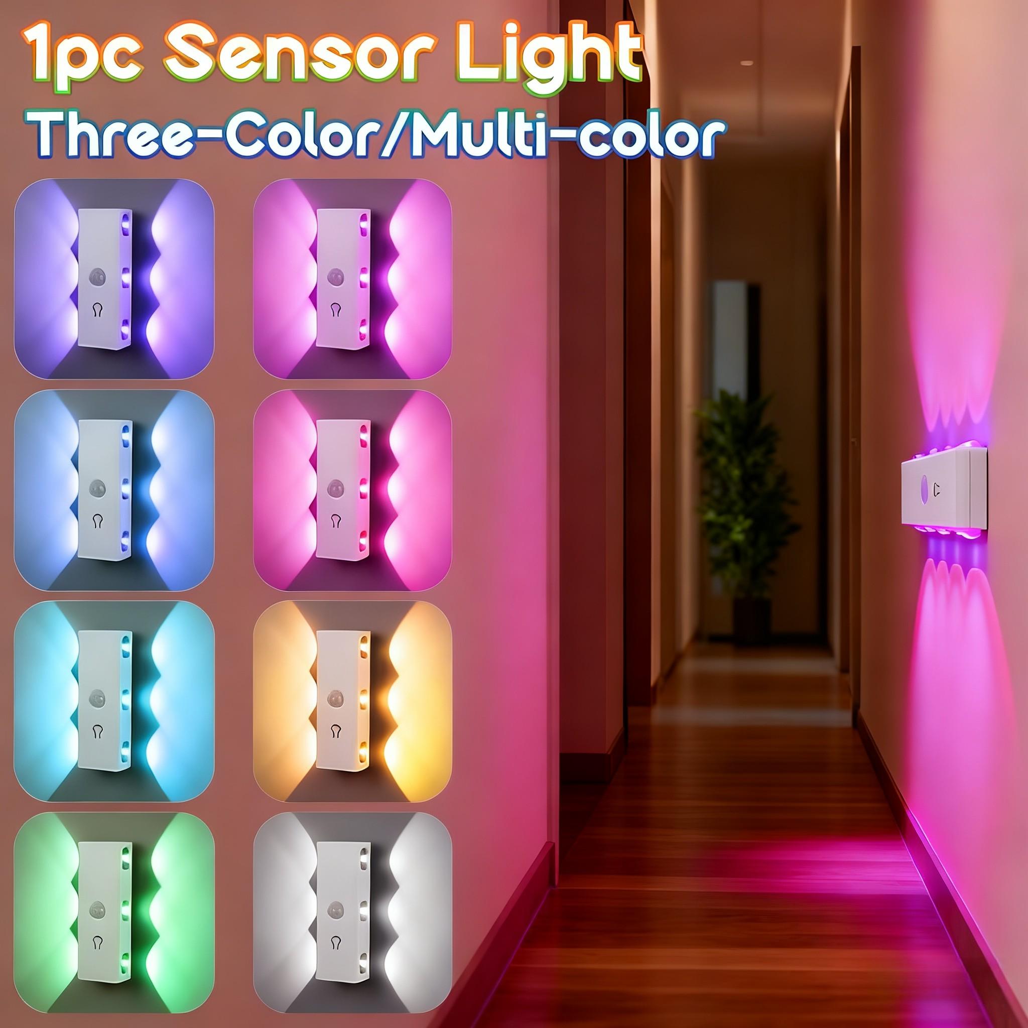RGB Wall Light, LED Smart Motion Sensor Night Light, USB Rechargeable Bedside Lamp, Living Room, Bedroom, Hallway, Entryway, Staircase Decorative Light, Led Ambient Lighting, Home Lighting