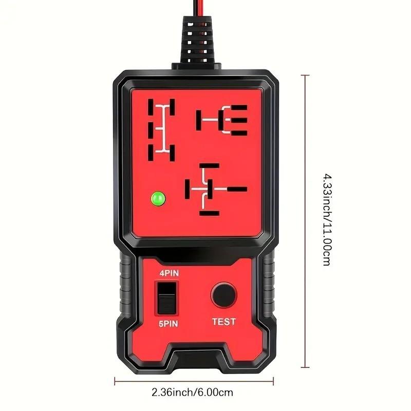 Professional 12V Car Relay Tester and Diagnostic Tool, Durable Abs Case, Fits 4-Pin and 5-Pin Relays, Quick Fault Detection, and Design