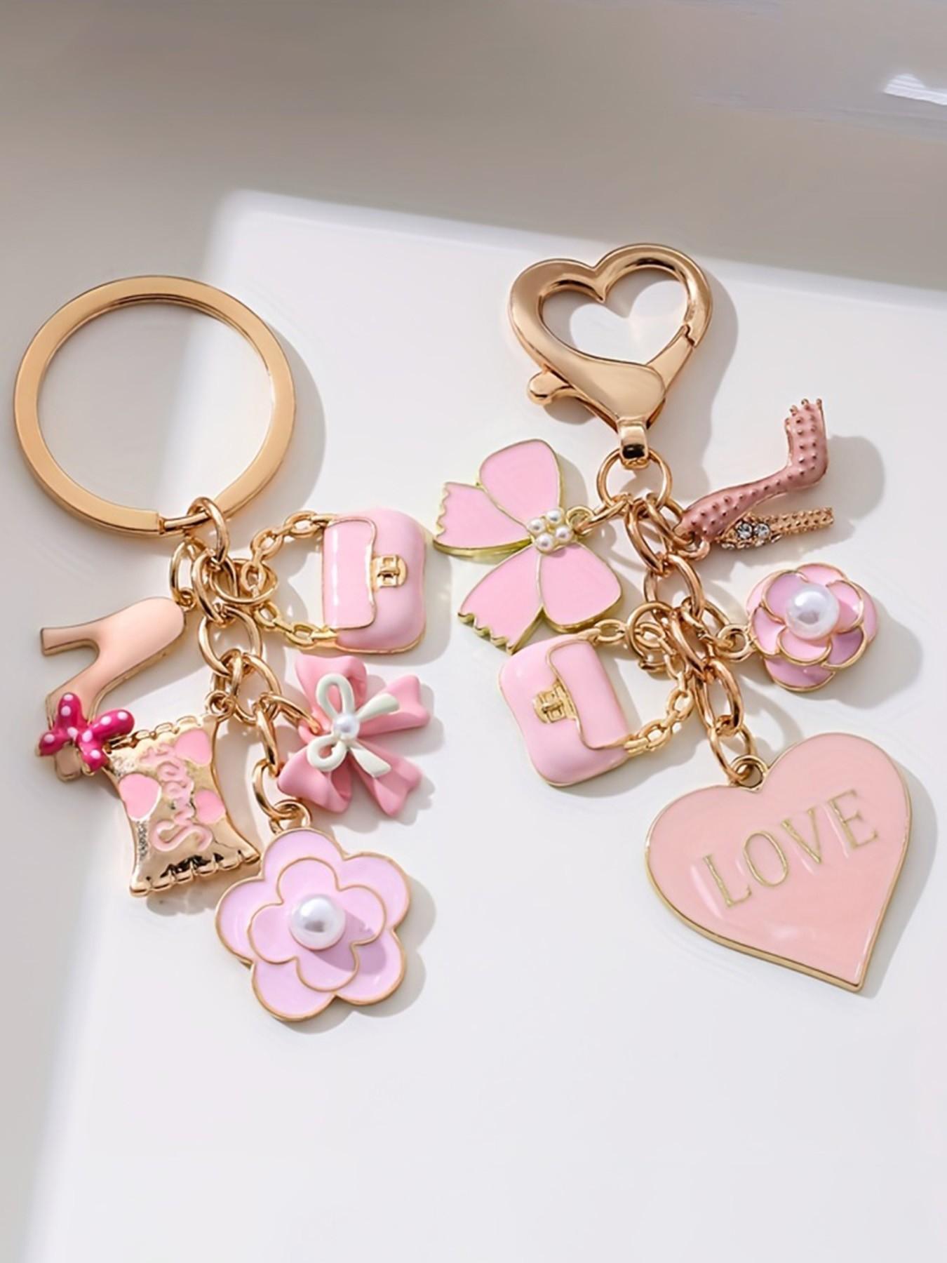 Bag Cosmetic Heart Oil Drop Keychain, Cute Plain Style, All Seasons Decoration, Perfect Holiday Gift, Fashion Accessory