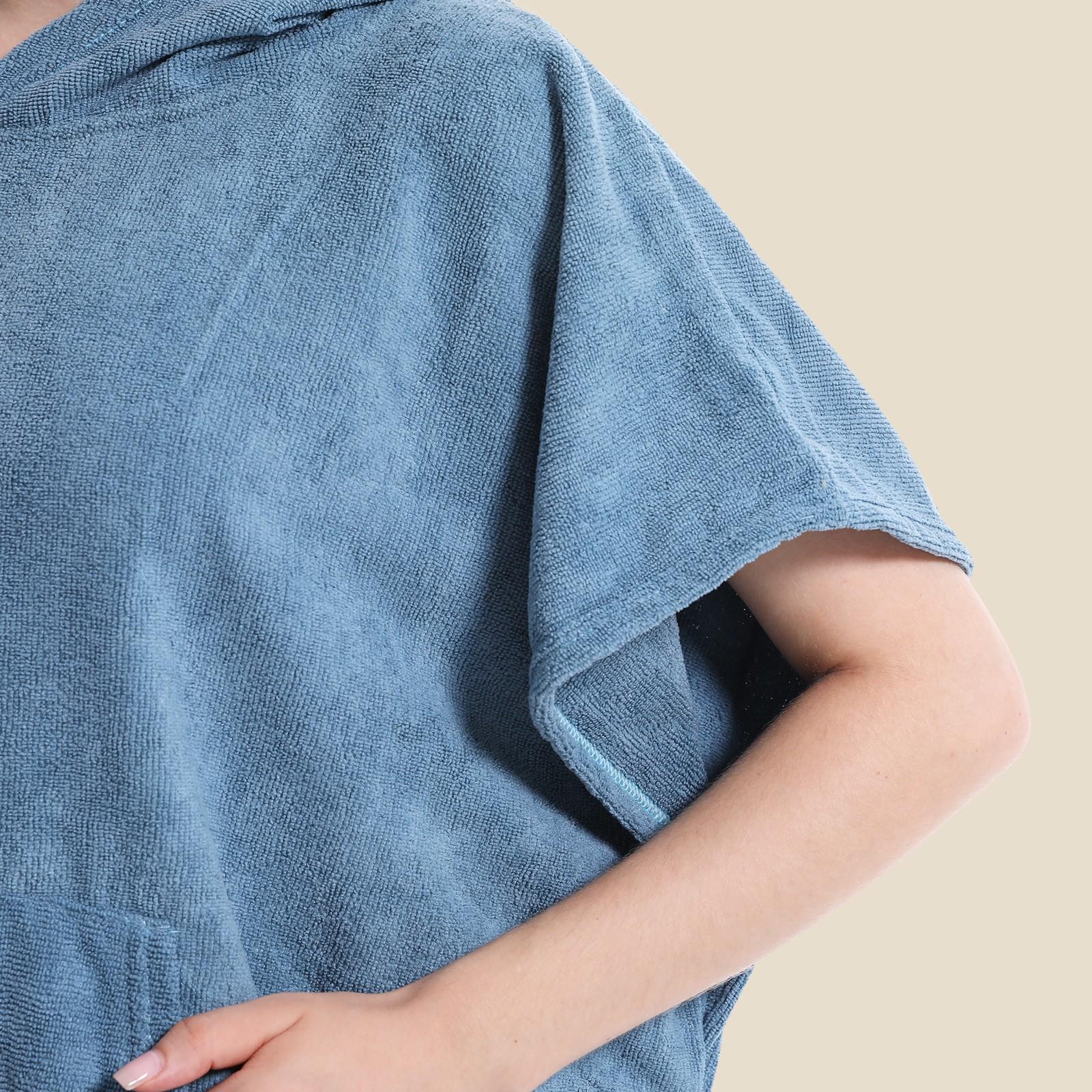 1pc Microfiber Changing Robe with Hooded Design and Convenient Pockets, Quick-Dry Warmer Changing Towel for Men and Women, Unisex Fit, Perfect for Camping, Surfing and Swimming.