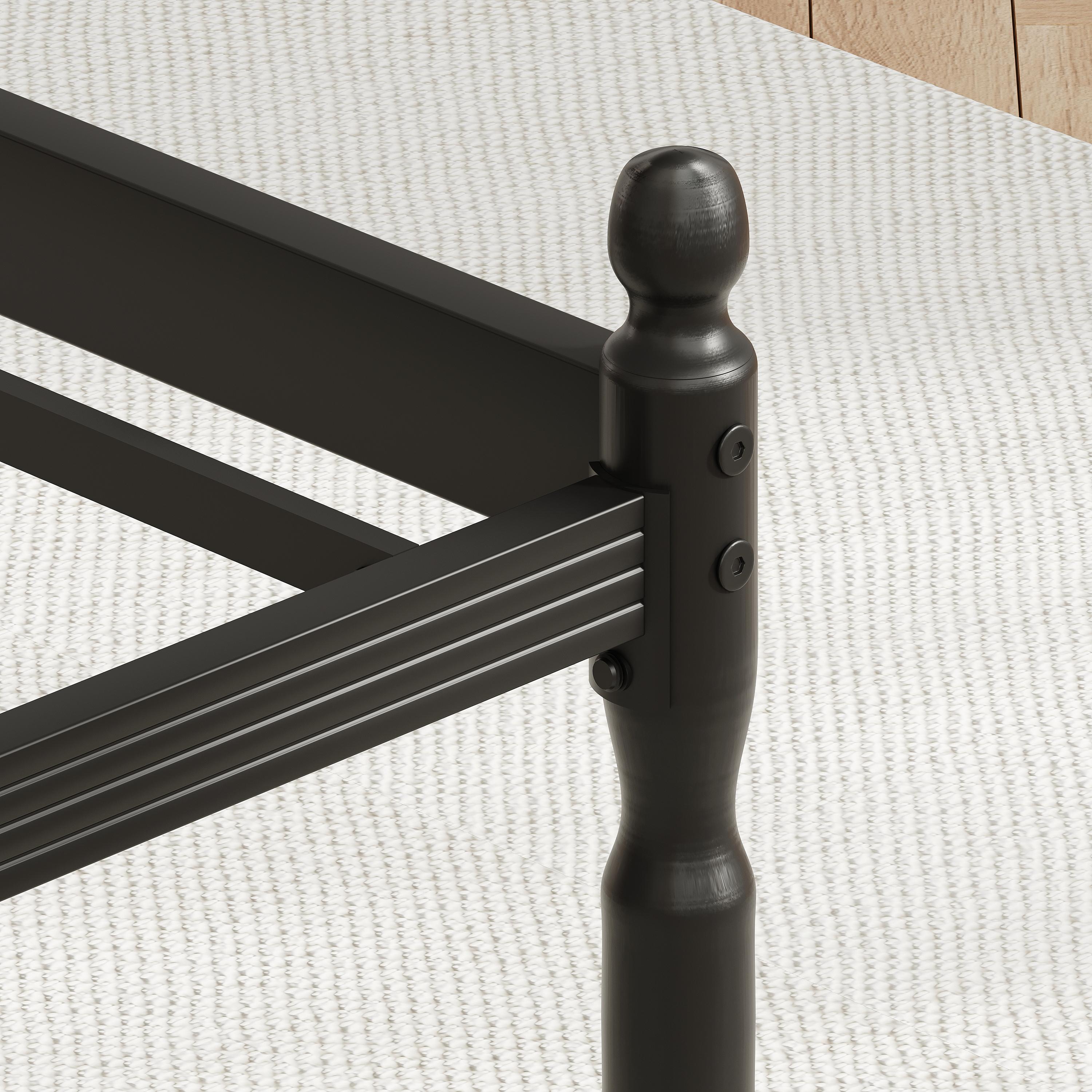 QUEEN Size Vintage Roma Bed Frame with 14 Inches Heavy Duty Sturdy Platform Anti-Slip Design Easy Assembly No Box Spring Needed Safe Rounded Columns Modern Noise-Free Design Ample Storage