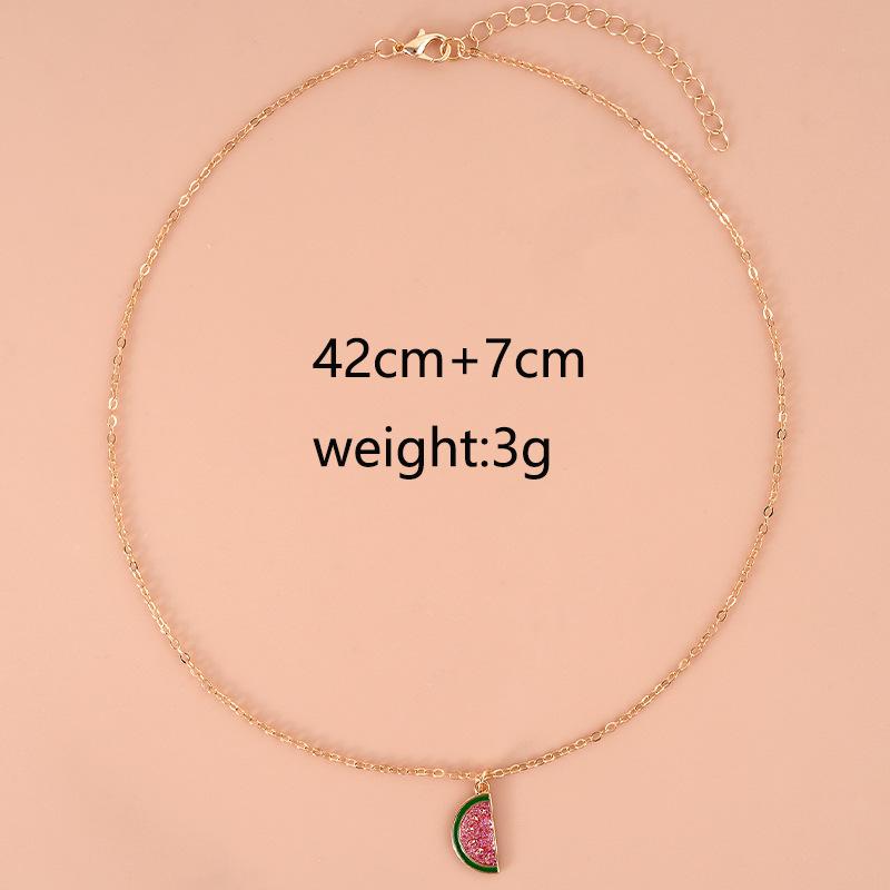 Summer Style Watermelon Pendant Necklace - Fashionably Simple, Versatile and Cute Necklace