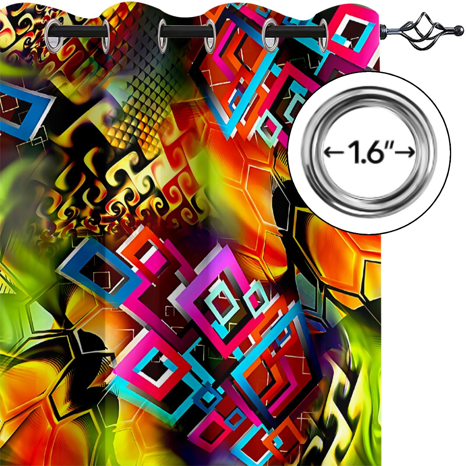 2 Panels Boho Paisley Print Blackout Curtains, Vintage Ethnic Style Darkening Grommet Window Drapes, HD Digital Print, Soft Durable & Light Blocking, Perfect for Bedroom, Living Room, Dorm & Studio Home Decor