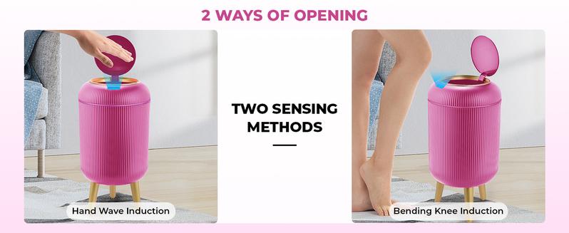 Pukomc Auto-Sensing Bin – Waterproof Nordic Design, Hygienic & Compact – Touchless Trash Can Automatic Trash Can Kitchen Trash Can