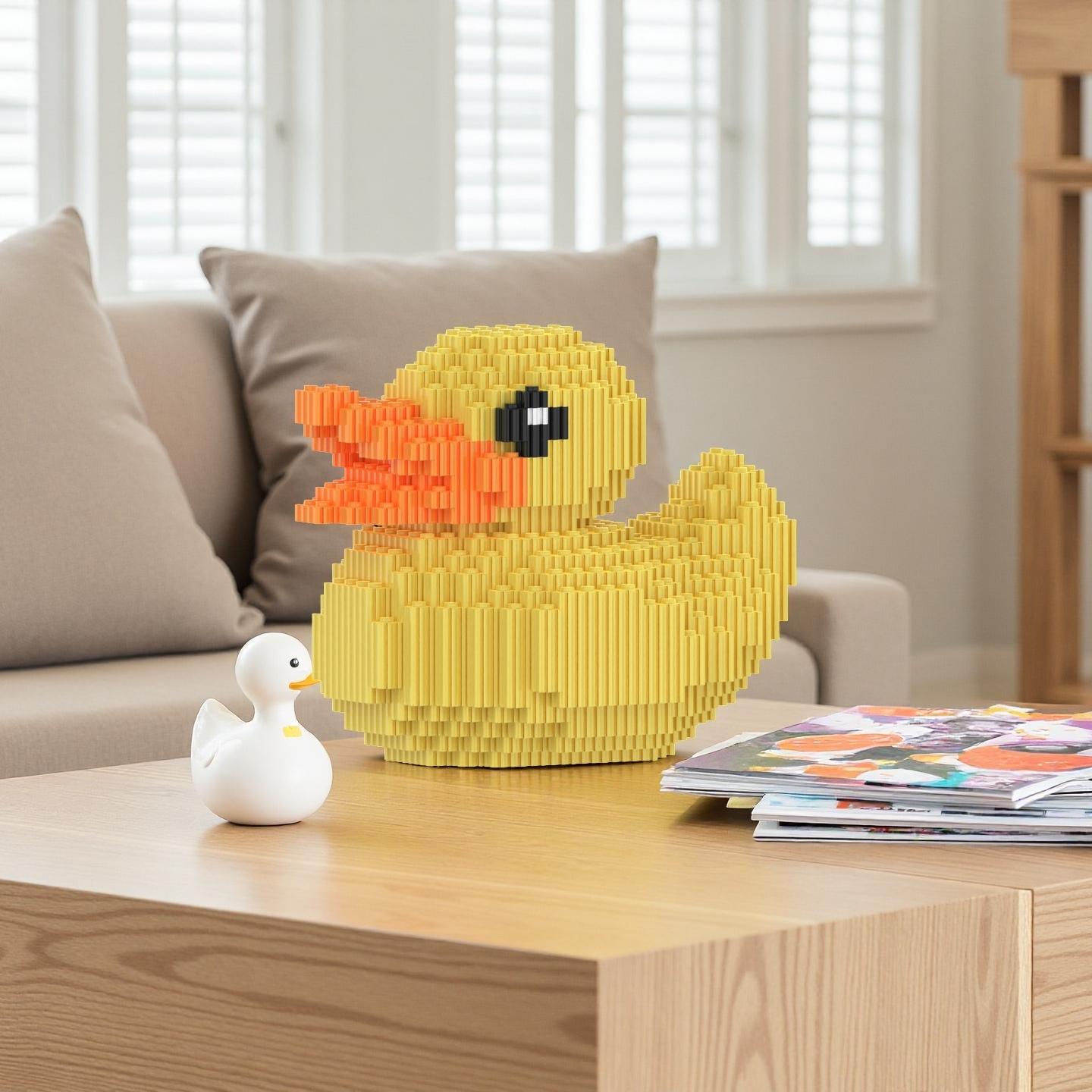 Cute Duck Stackable Building Blocks Model, Building Block Sets, 1000pcs 14cm High, 3D Creative Decoration, Perfect Gift, Develops Hand Skills