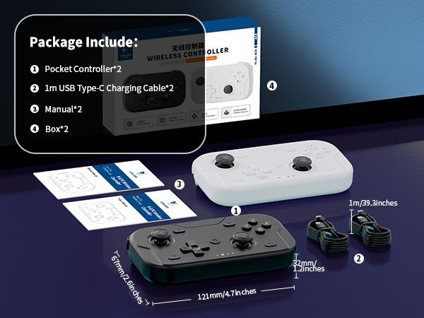 Mini Lightweight Pocket Wireless Game Controller Switch 1/2, Bluetooth-compatible Gaming Joystick for PC Android iOS Phone Tablet Laptop Huawei