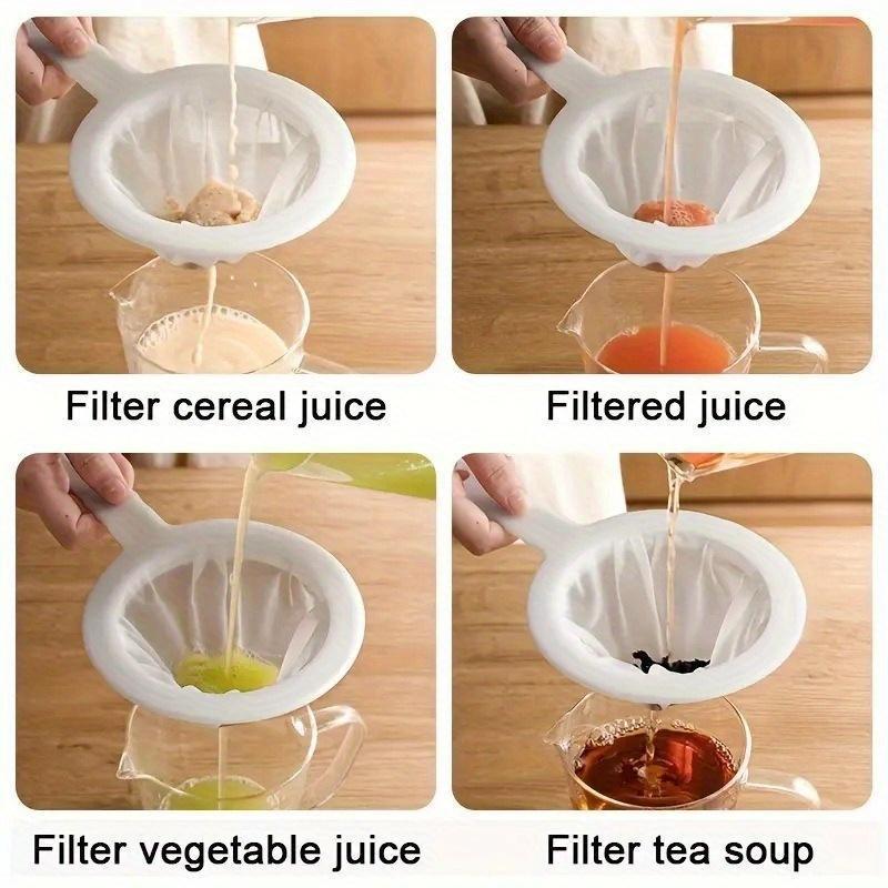 100 Mesh Fine Mesh Filter, Premium Kitchen Sieve Filter for Wine, Tea, Soy Milk, Baking, Food Strainer, Juice Flour Filter, Tea Juice Flour Soy Milk Strainer, Hanging Strainer, Suitable for Home Brewing, Kitchen Strainer, Kitchen